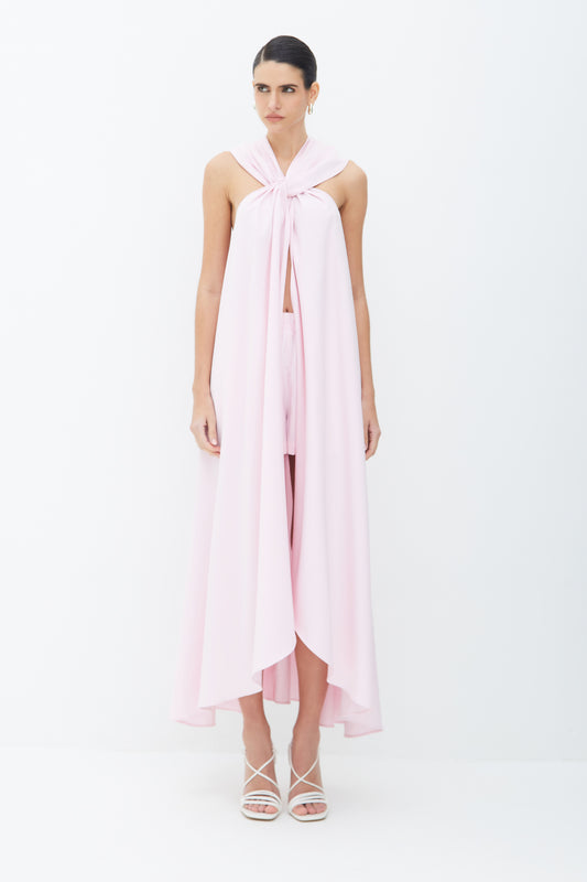 TUNICA FLUIDA COM AMARRACAO ROSA BEBE