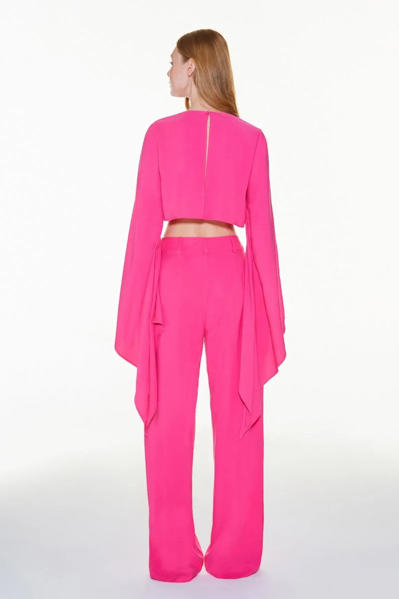 CALCA PANTALONA ALFAIATARIA COM DUAS PREGAS FRENTE PINK