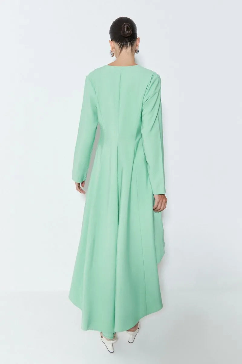 VESTIDO MULLET MANGA COMPRIDA VERDE CLARO