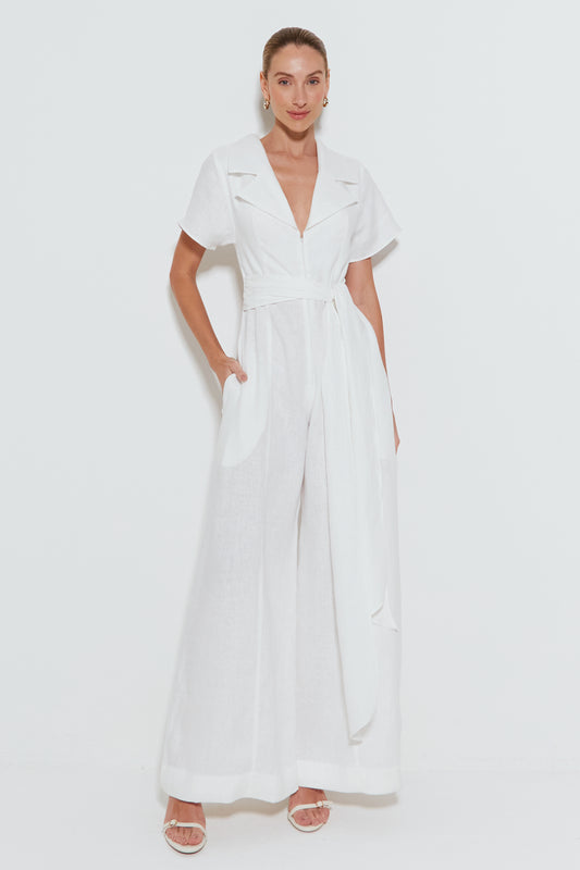 MACACAO MANGA CURTA COM BOLSOS LATERAIS E AMARRAÇÃO BRANCO