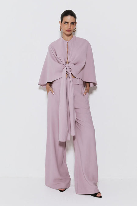 CALÇA PANTALONA ALFAIATARIA COM COS TRASNPASSADO LILAC