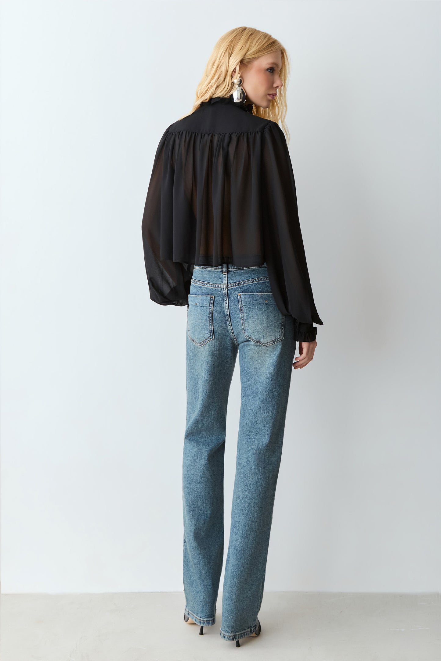 CALCA RETA JEANS CINTURA MEDIA AZUL JEANS VINTAGE