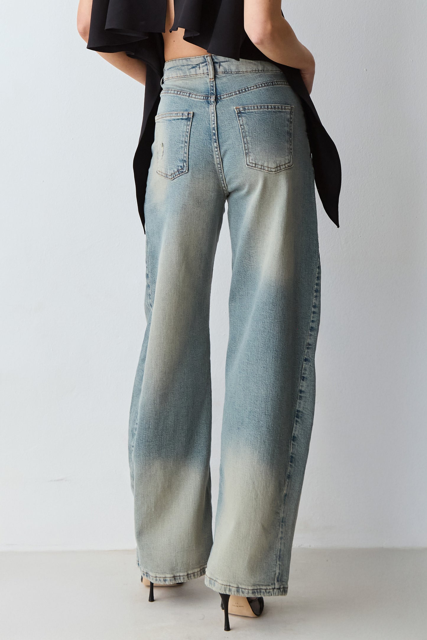 CALCA BAGGY JEANS VINTAGE CINTURA MEDIA AZUL JEANS VINTAGE
