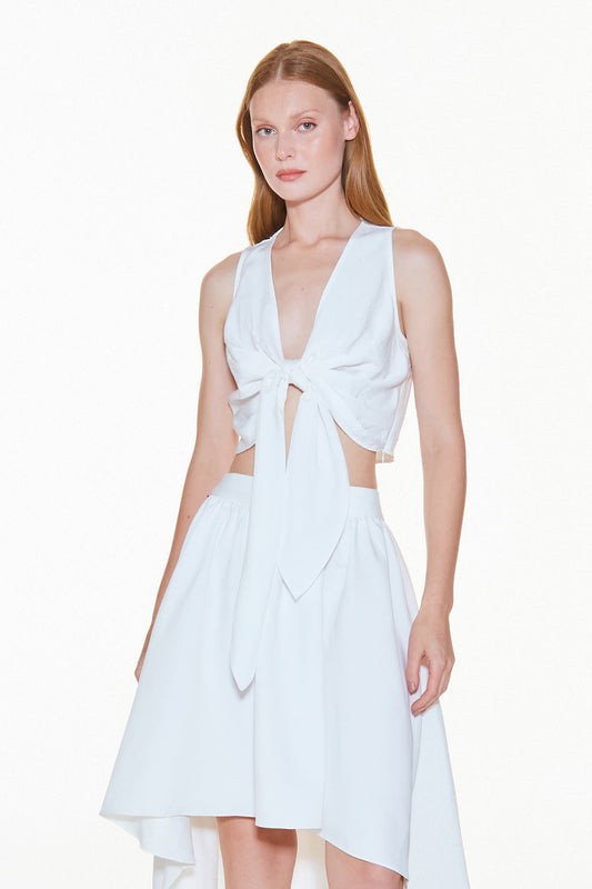 REGATA CURTA COM AMARRAÇÃO OFF WHITE