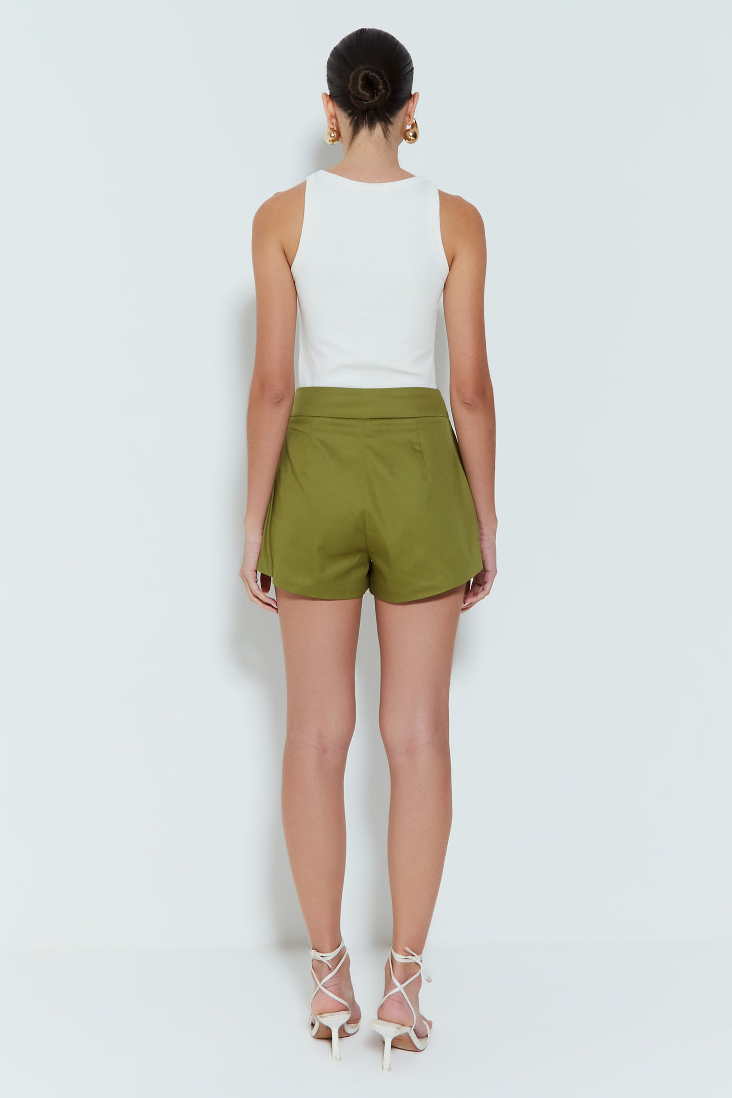 SHORTS CINTURA ALTA RETO VERDE MOSS