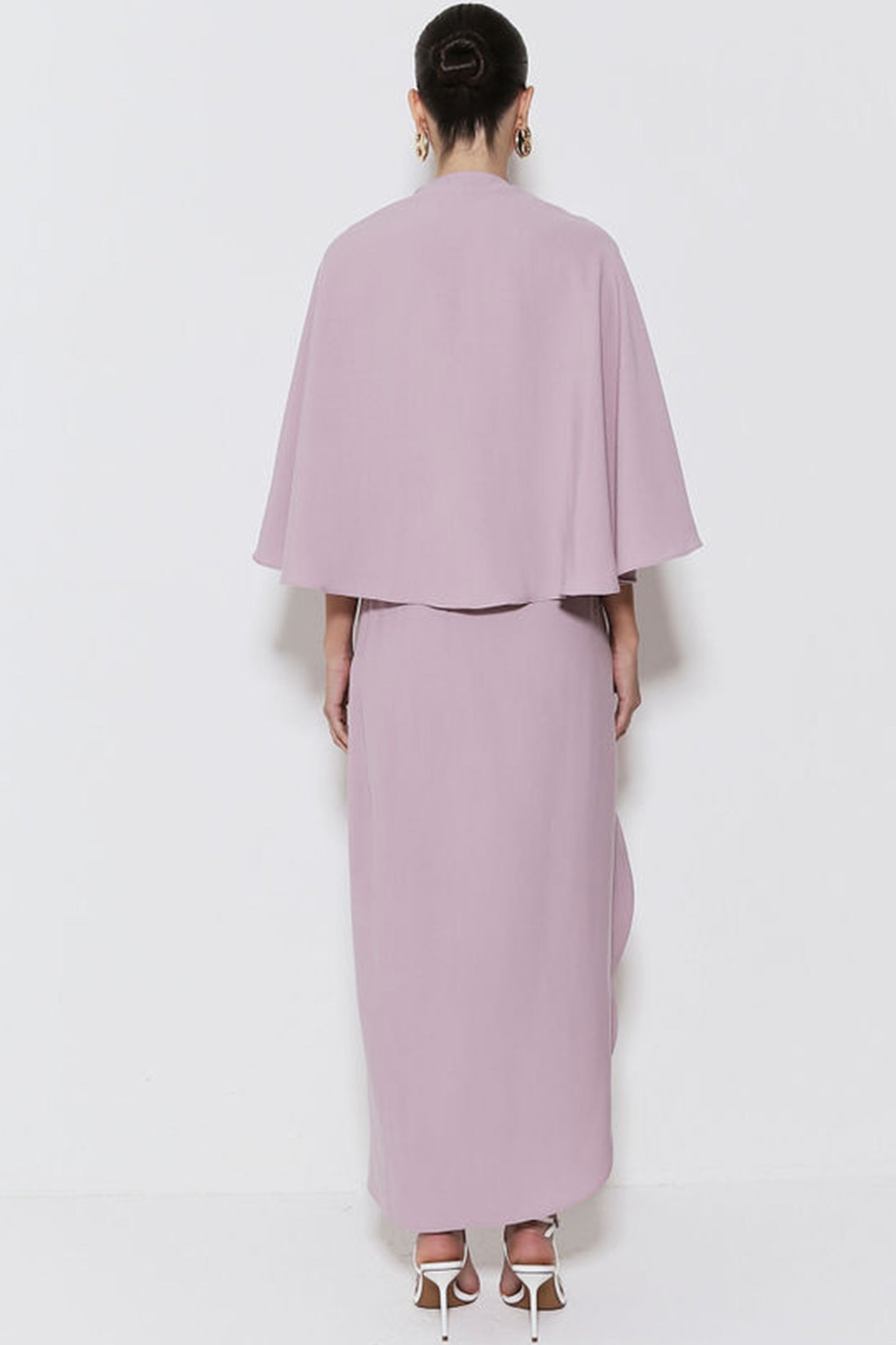 SAIA MIDI FLUIDA COM BARRA ASSIMETRICA E FENDA LILAC