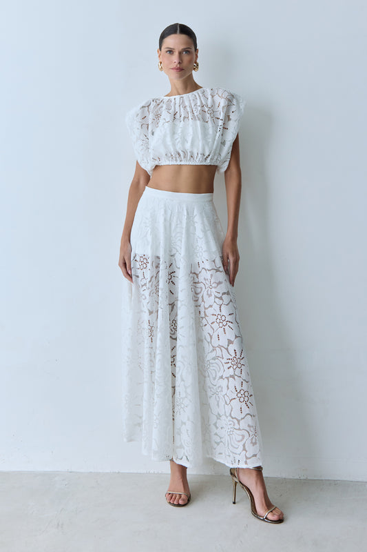SAIA MIDI COS MEDIO EM RENDA OFF WHITE