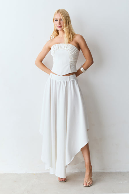 SAIA MIDI BARRA ASSIMETRICA COM PASSANTE COS OFF WHITE