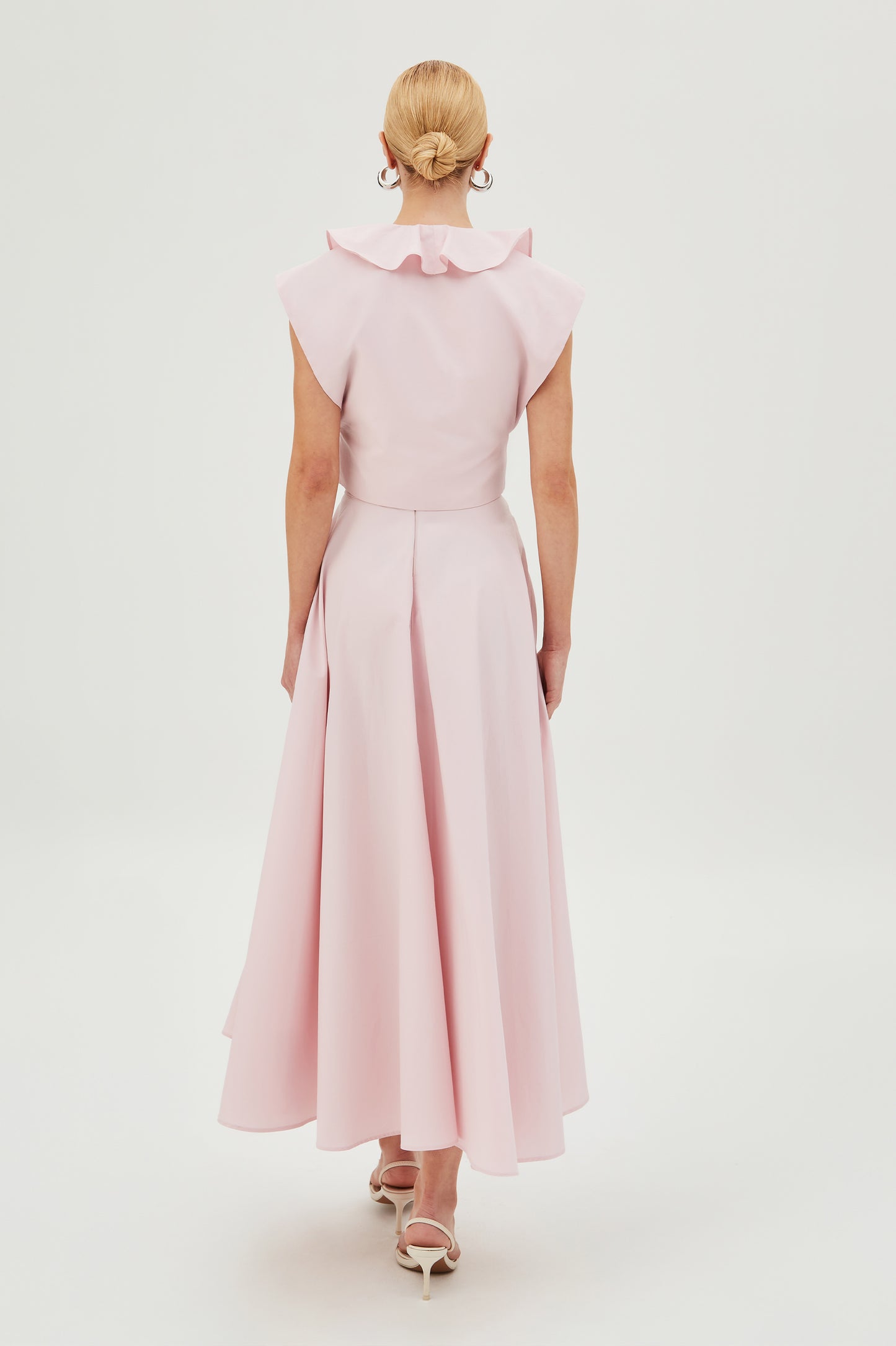 SAIA MIDI RODADA AMPLA E ACINTURADA ROSA BEBE