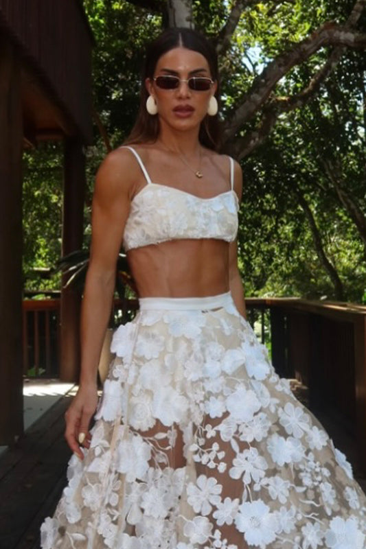 TOP DE ALCA FINA EM TULE BORDADO BRANCO