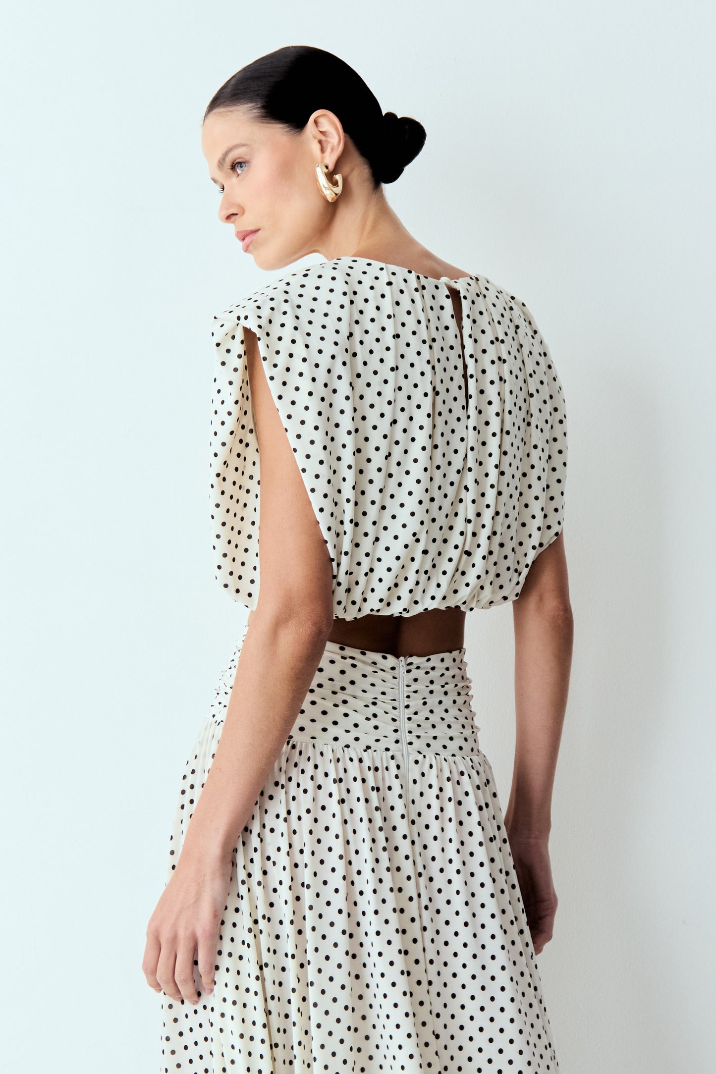 BLUSA BALONE COM OMBREIRAS POÁ OFF WHITE