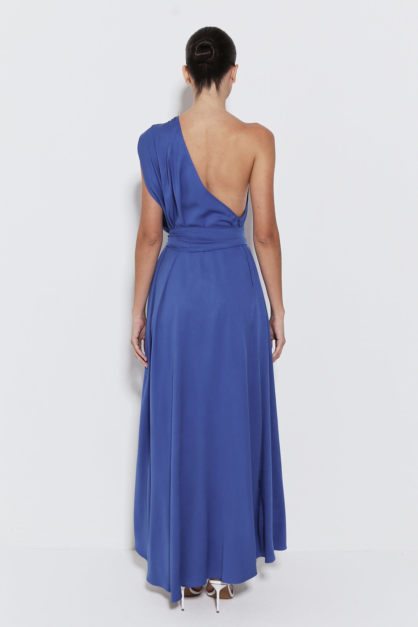 VESTIDO LONGO FRENTE UNICA COM ABERTURA FRONTAL AZUL ROYAL