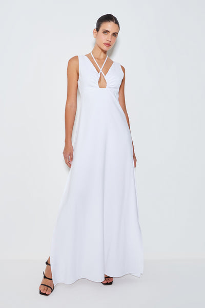 VESTIDO LONGO COM COSTAS DECOTADA BRANCO