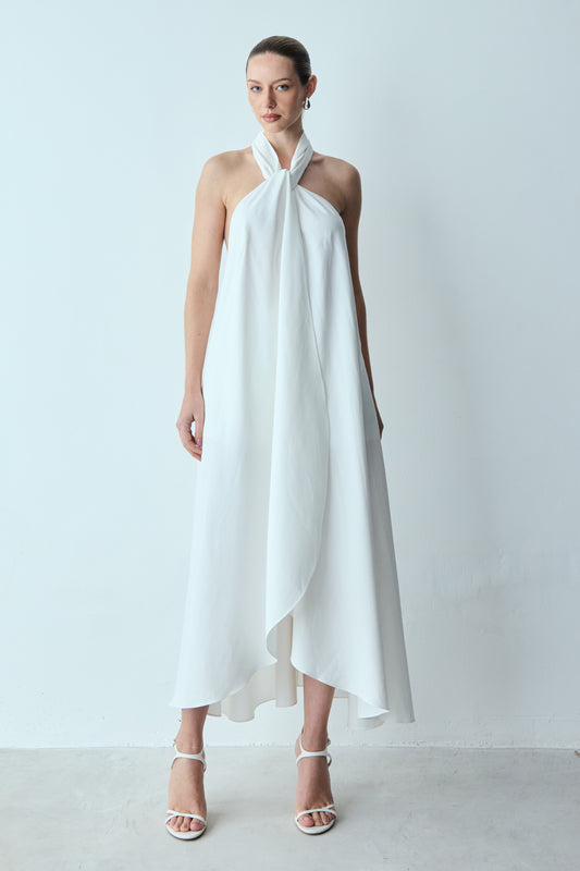 TUNICA FLUIDA COM AMARRACAO OFF WHITE