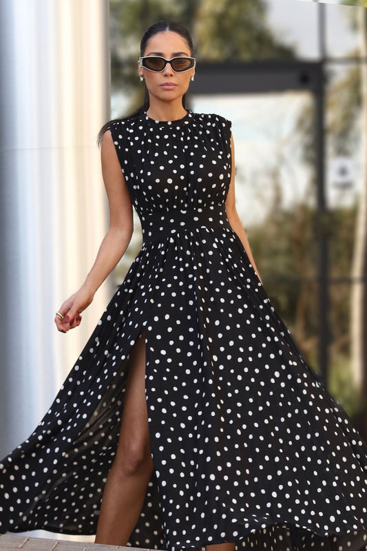 VESTIDO MIDI FRANZIDOS OMBROS COS LARGO SAIA AMPLA PRETO