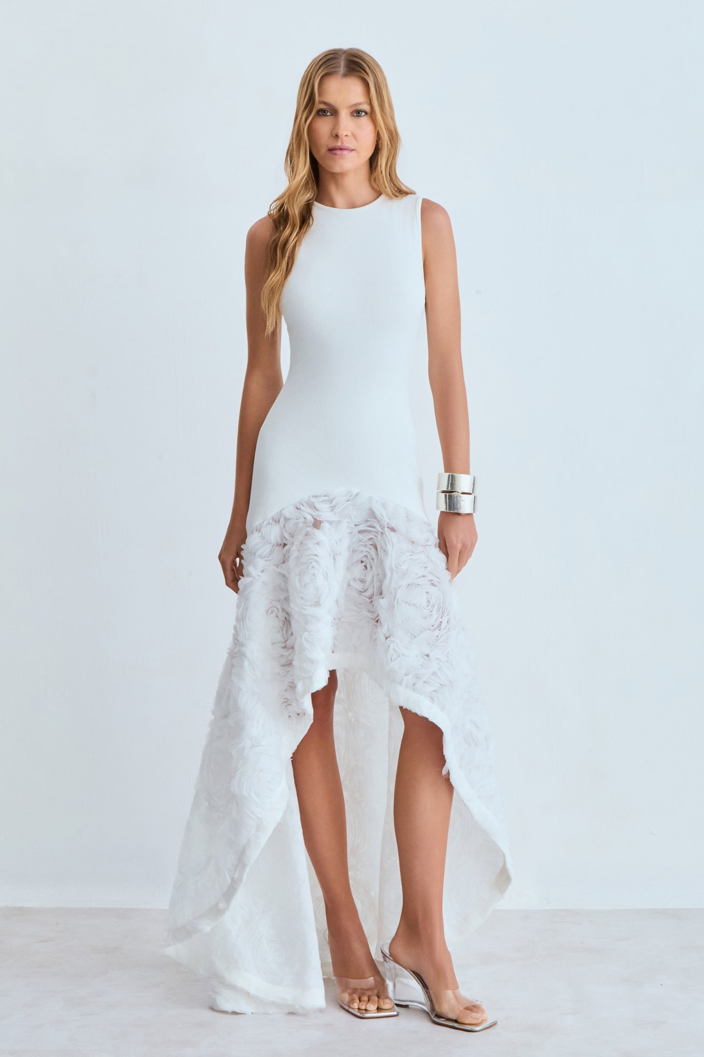VESTIDO MULLET COM BARRA EM RENDA OFF WHITE