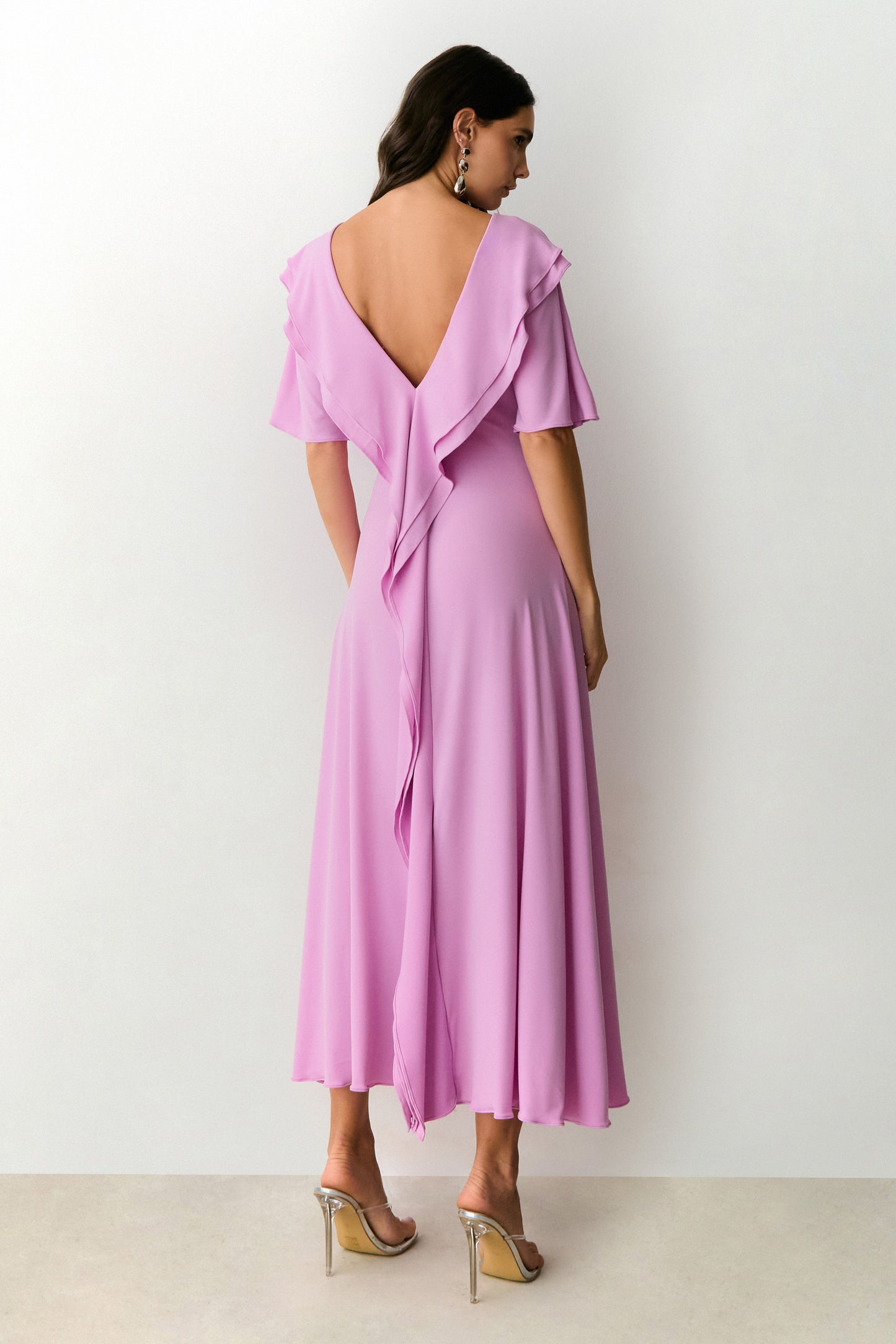 VESTIDO MIDI SOBREPOSICAO DUPLA DECOTE E COSTAS ORQUIDEA