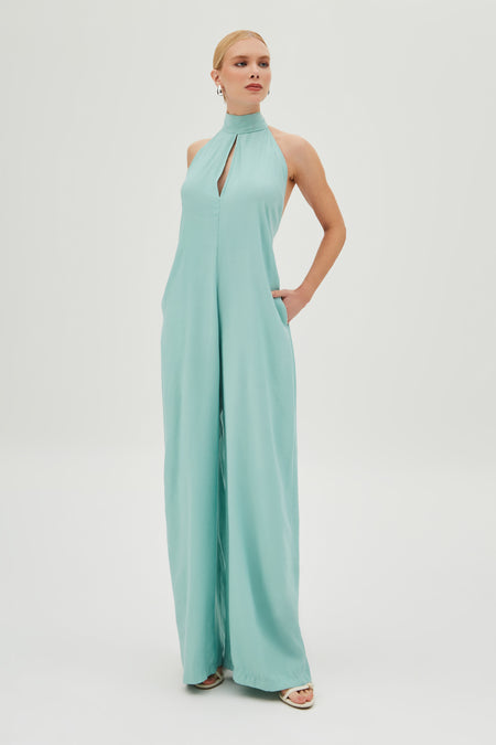 MACACAO FRENTE UNICA GOLA ALTA COM ABERTURA MEIO BUSTO VERDE MINT