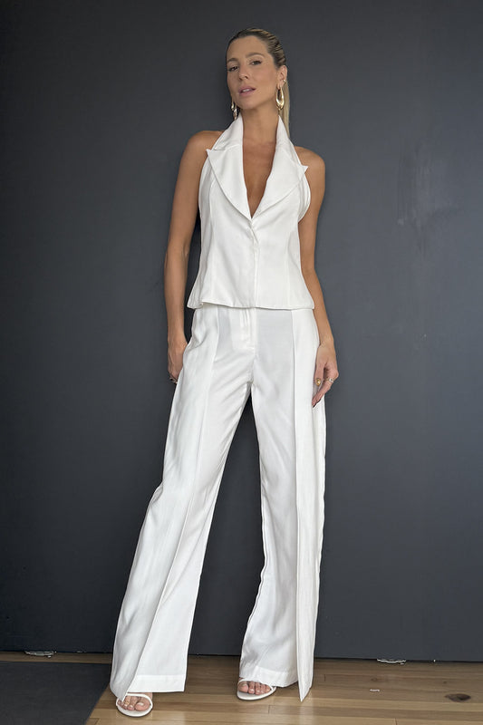 CALCA RETA COM SOBREPOSICAO OFF WHITE