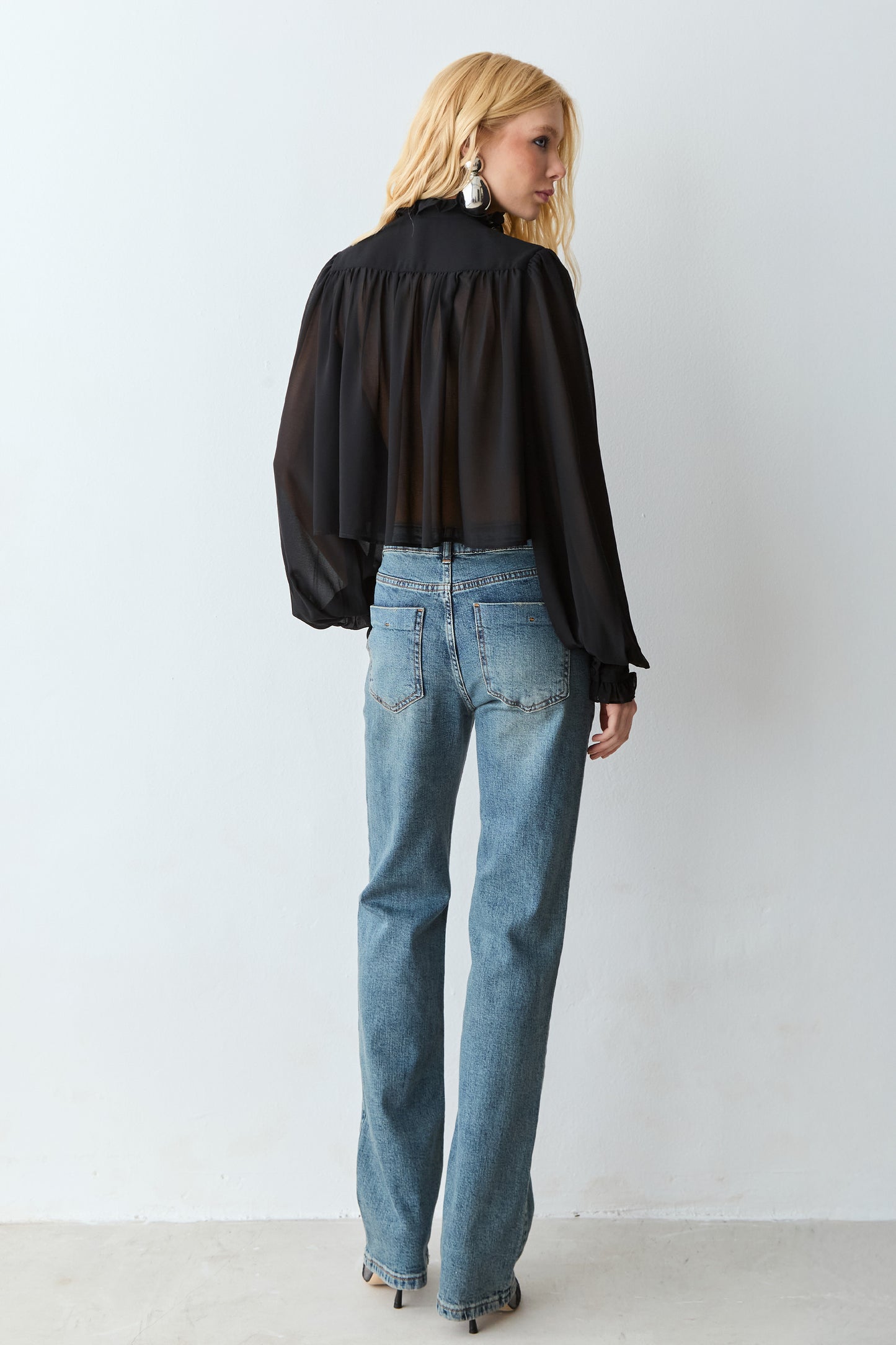 CALCA RETA JEANS CINTURA MEDIA AZUL JEANS VINTAGE