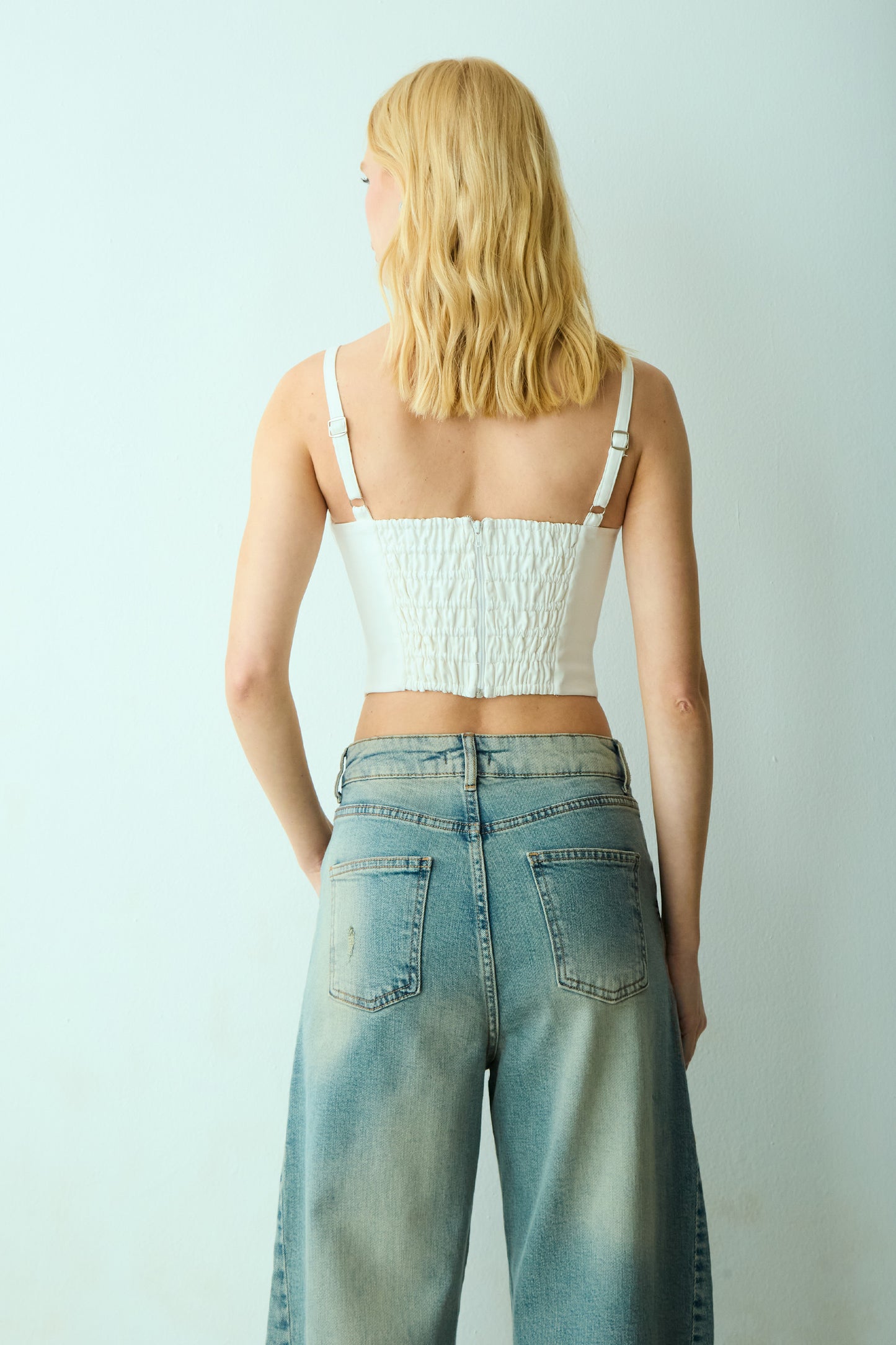 CALCA BAGGY JEANS VINTAGE CINTURA MEDIA AZUL JEANS VINTAGE