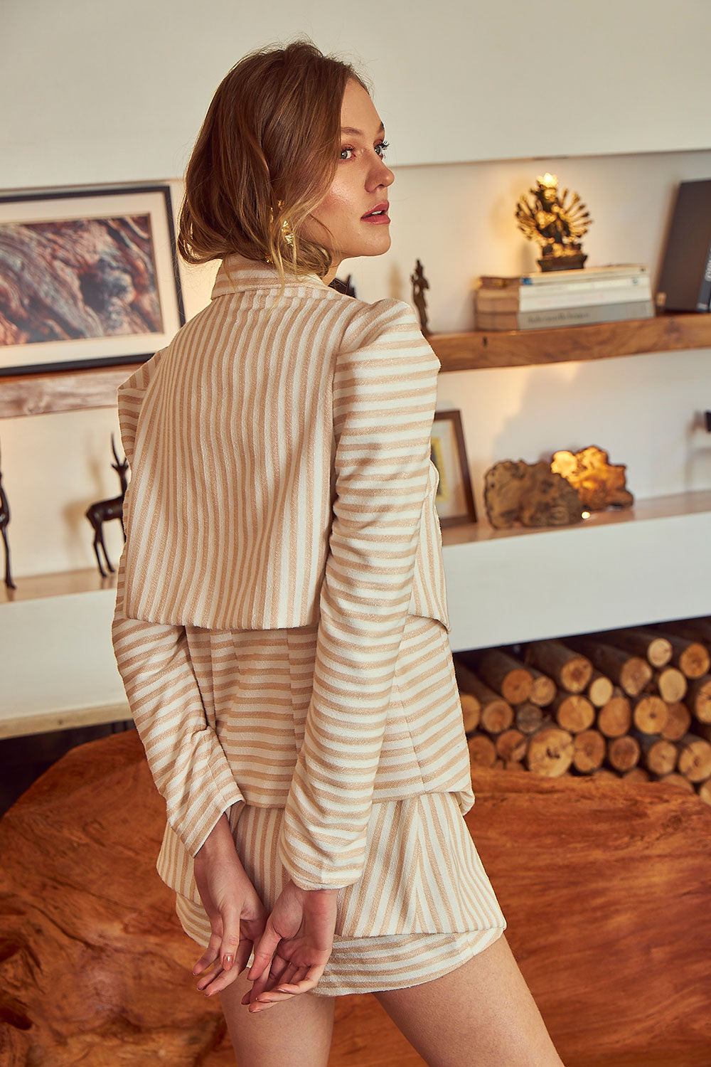 BLAZER LONGO EM CAMADAS NATURAL