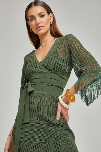CROPPED MANGA CURTA DE TRICOT VERDE