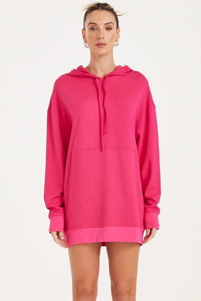 BLUSA MANGA LONGA OVERSIZED COM CAPUZ PINK