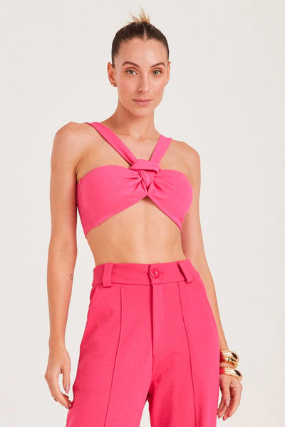 TOP DE ALÇA LARGA COM NÓ PINK