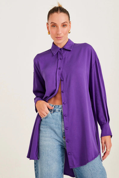 CAMISA MANGA LONGA CLASSICA OVERSIZED ROXO