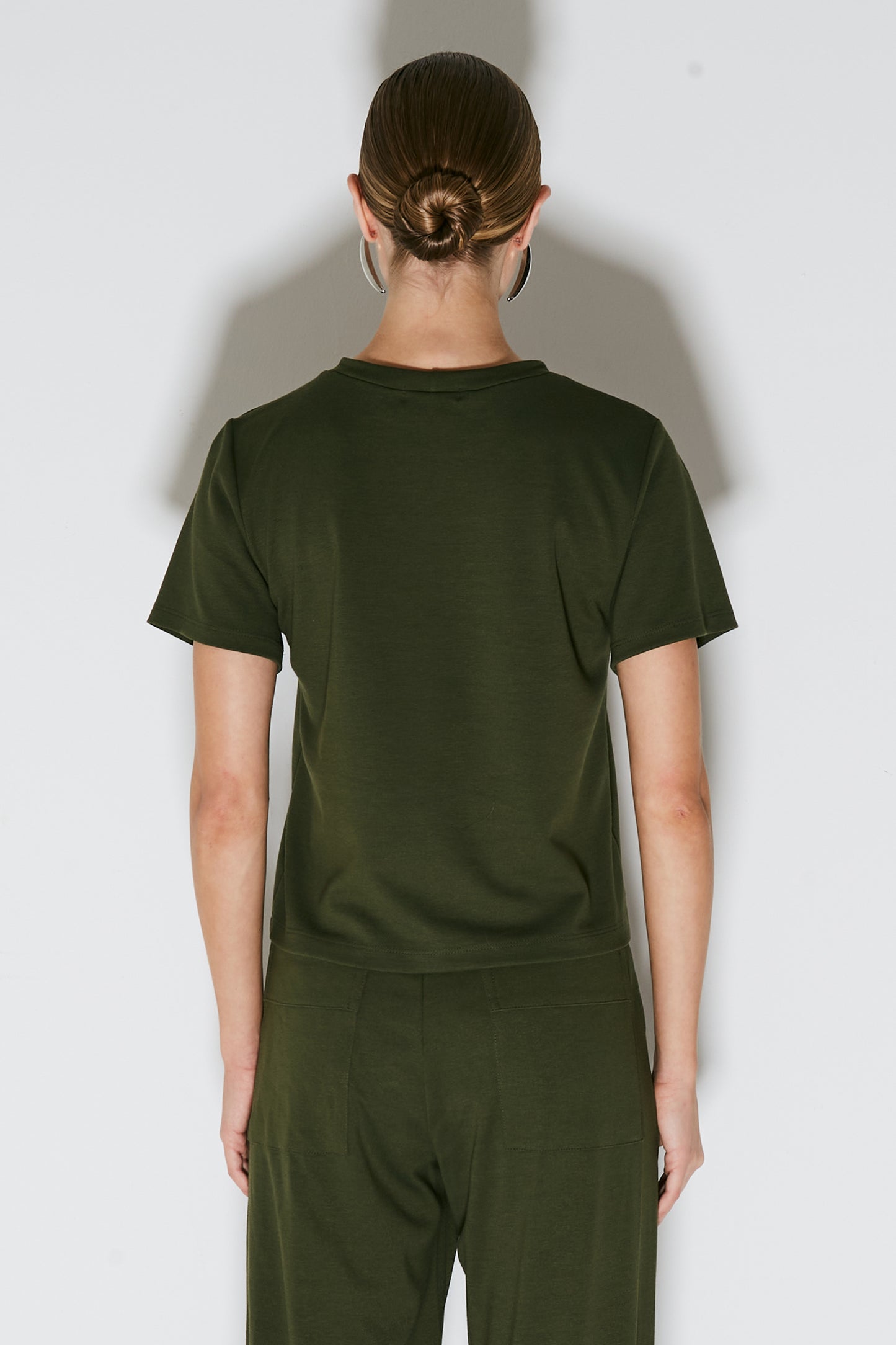 BLUSA MANGA CURTA RETA VERDE MILITAR