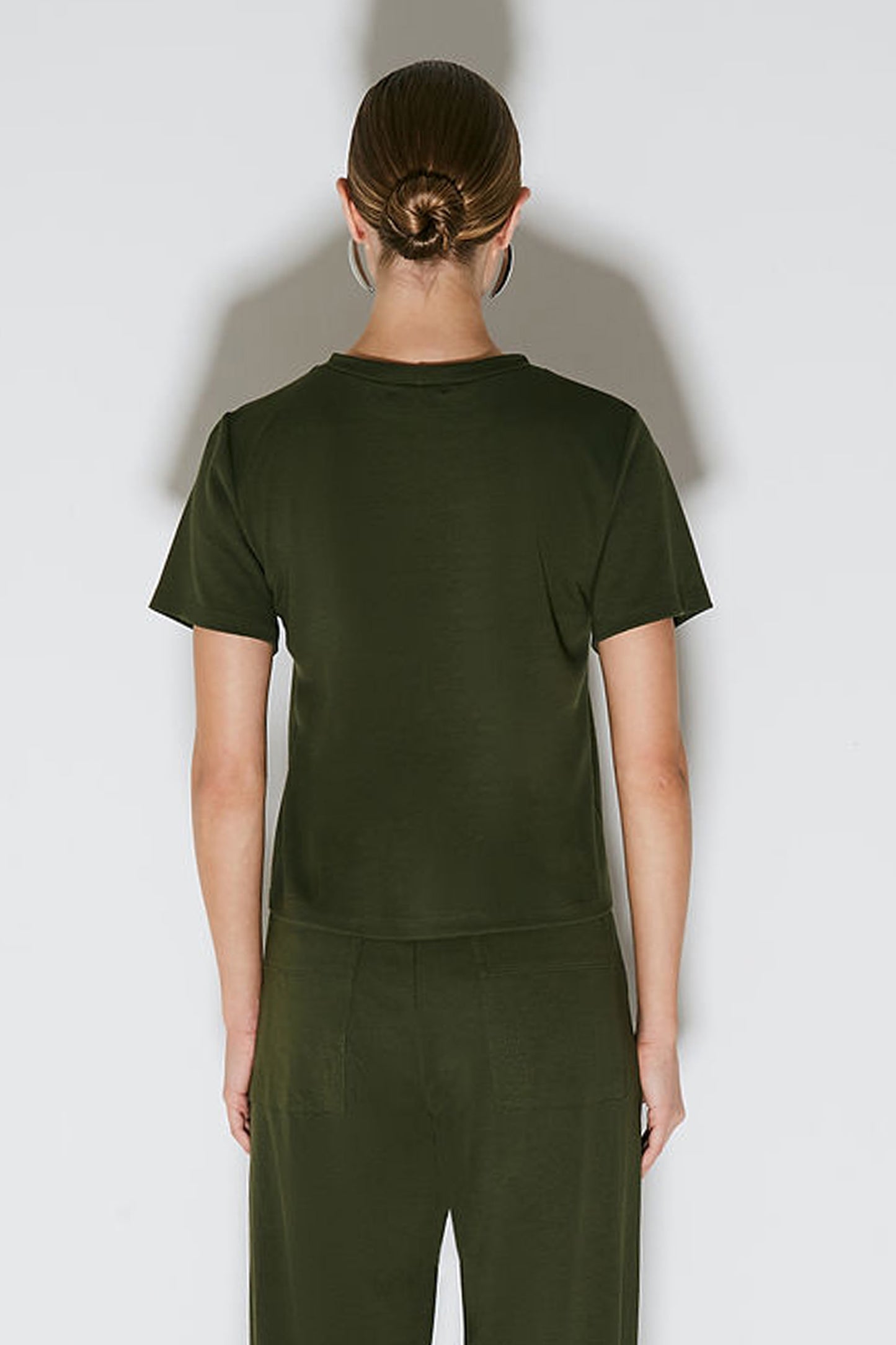 BLUSA MANGA CURTA RETA VERDE MILITAR