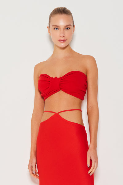 TOP TOMARA QUE CAIA BUSTO TORCIDO VERMELHO