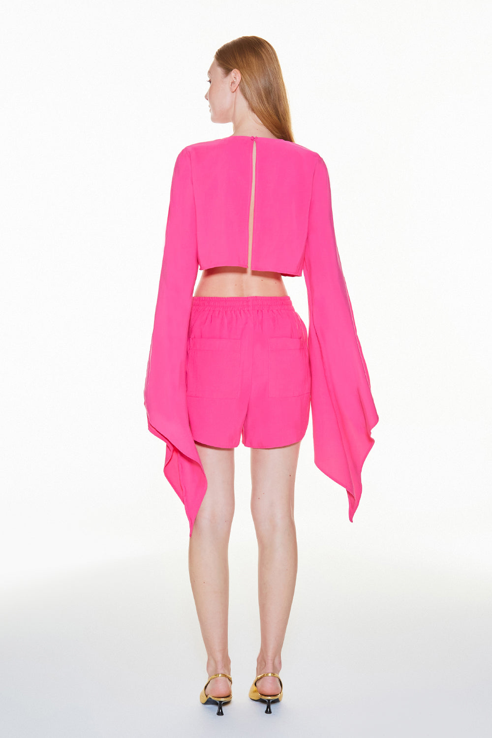 CROPPED MANGA LONGA FLUIDA PINK