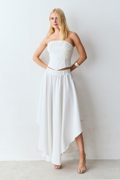SAIA MIDI BARRA ASSIMETRICA COM PASSANTE COS OFF WHITE