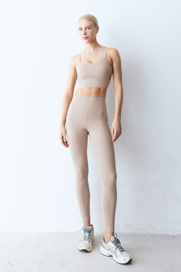 CALCA LEGGING RECORTES COM PESPONTOS DUPLO KAKI