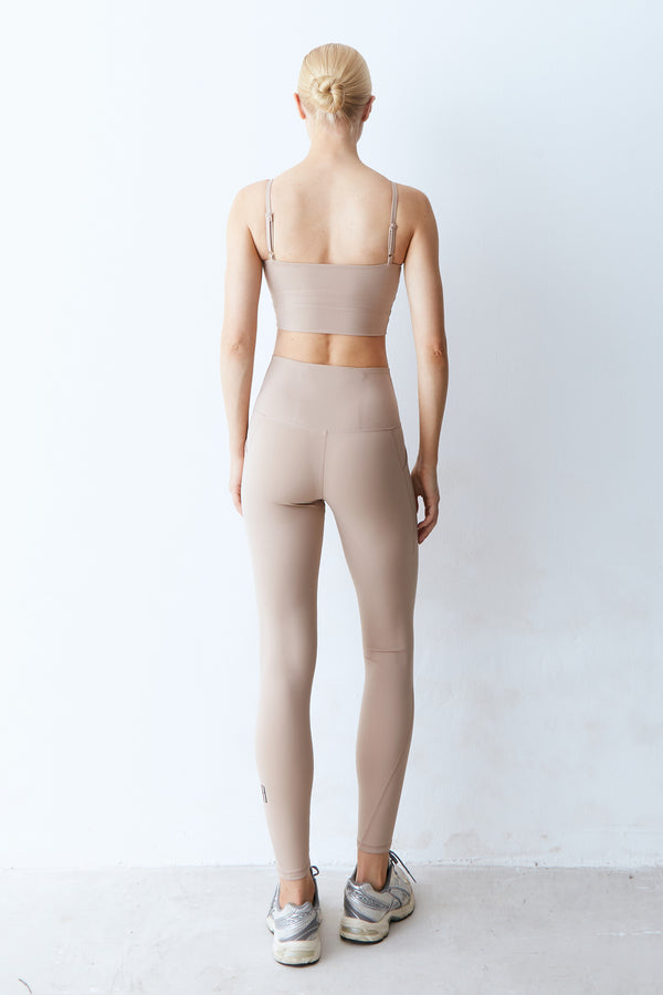 CALCA LEGGING RECORTES COM PESPONTOS DUPLO KAKI