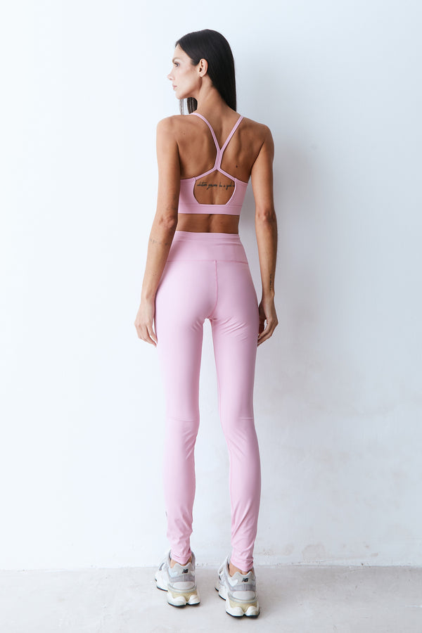 CALCA LEGGING COM RECORTE PESPONTADO COS ROSA