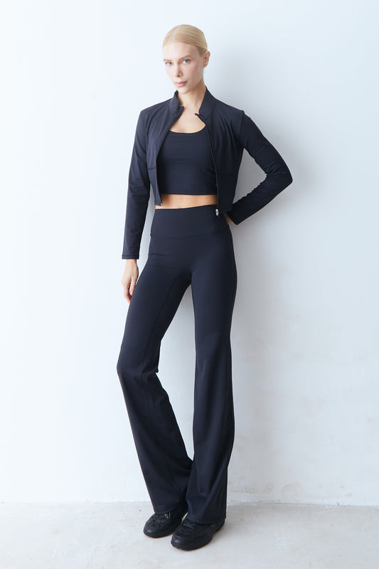 CALÇA FLARE CÓS MÉDIO PRETO