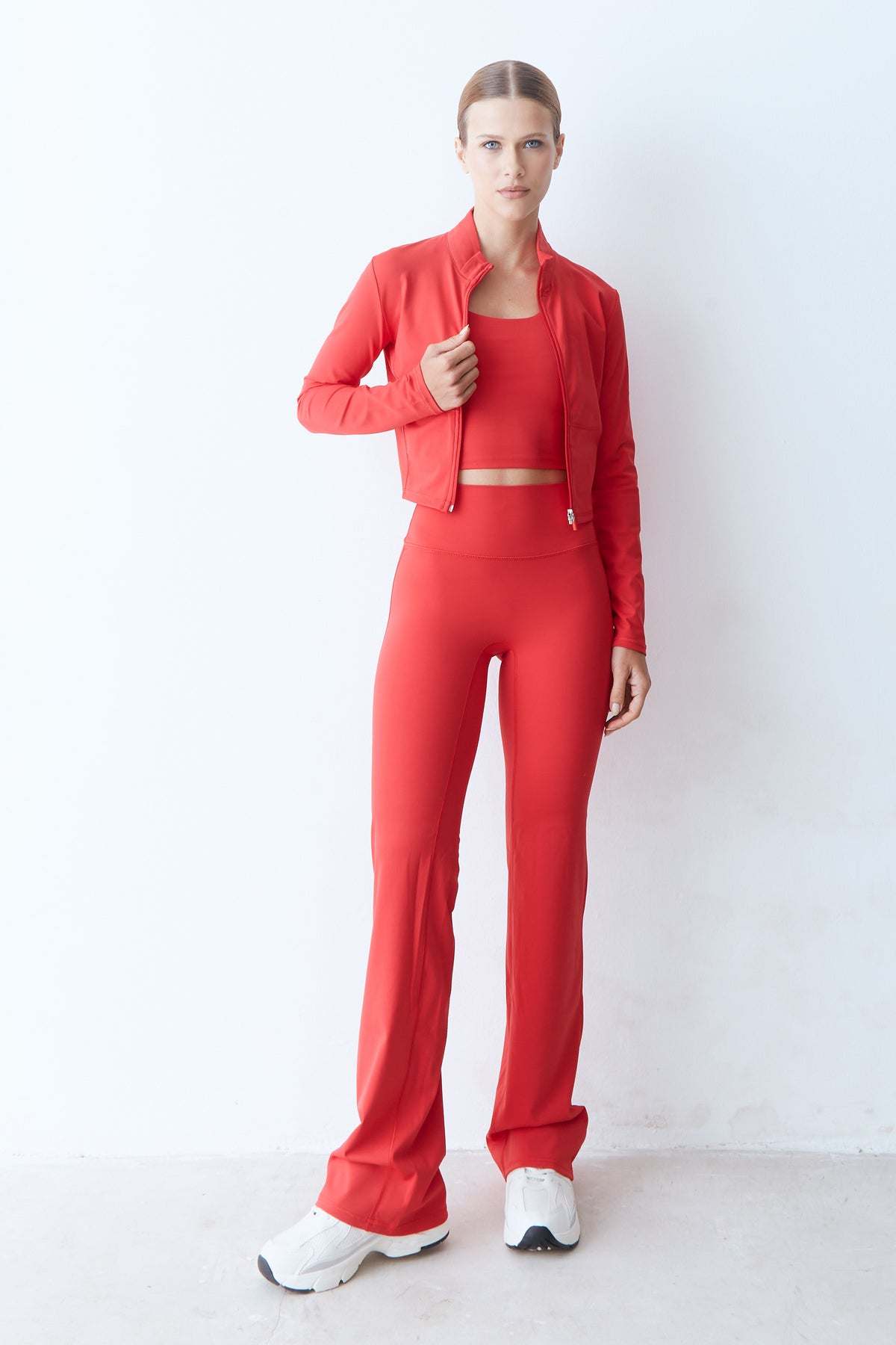 CALÇA FLARE CÓS MÉDIO VERMELHO