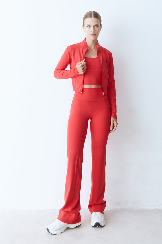 CALÇA FLARE CÓS MÉDIO VERMELHO