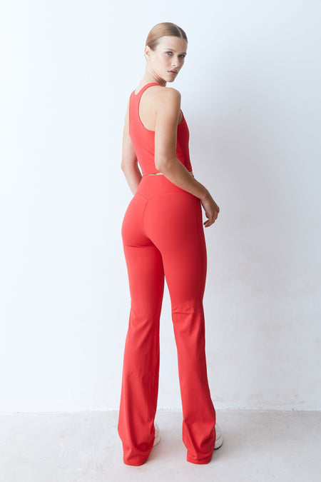 CALÇA FLARE CÓS MÉDIO VERMELHO