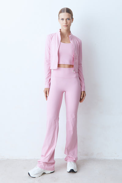 CALÇA FLARE CÓS MÉDIO ROSA