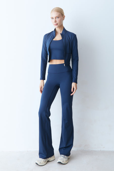 CALÇA FLARE CÓS MÉDIO AZUL MARINHO