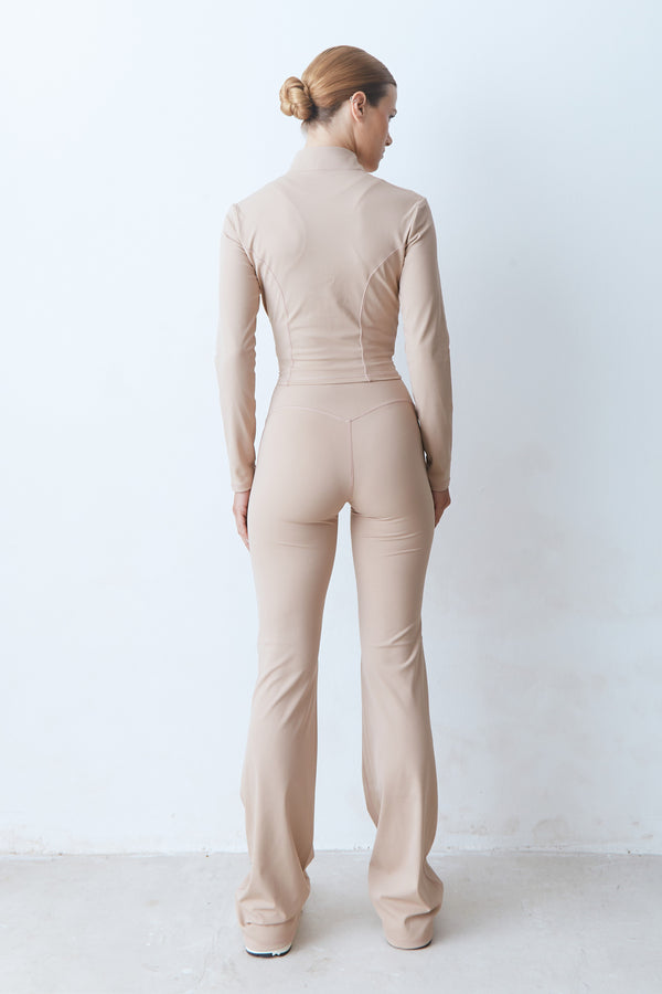 CALÇA FLARE CÓS MÉDIO KAKI