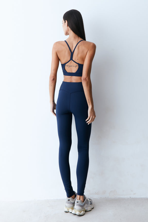 CALCA LEGGING COM COS LARGO AZUL MARINHO