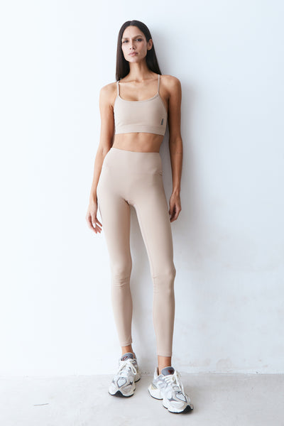 CALCA LEGGING COM COS LARGO KAKI