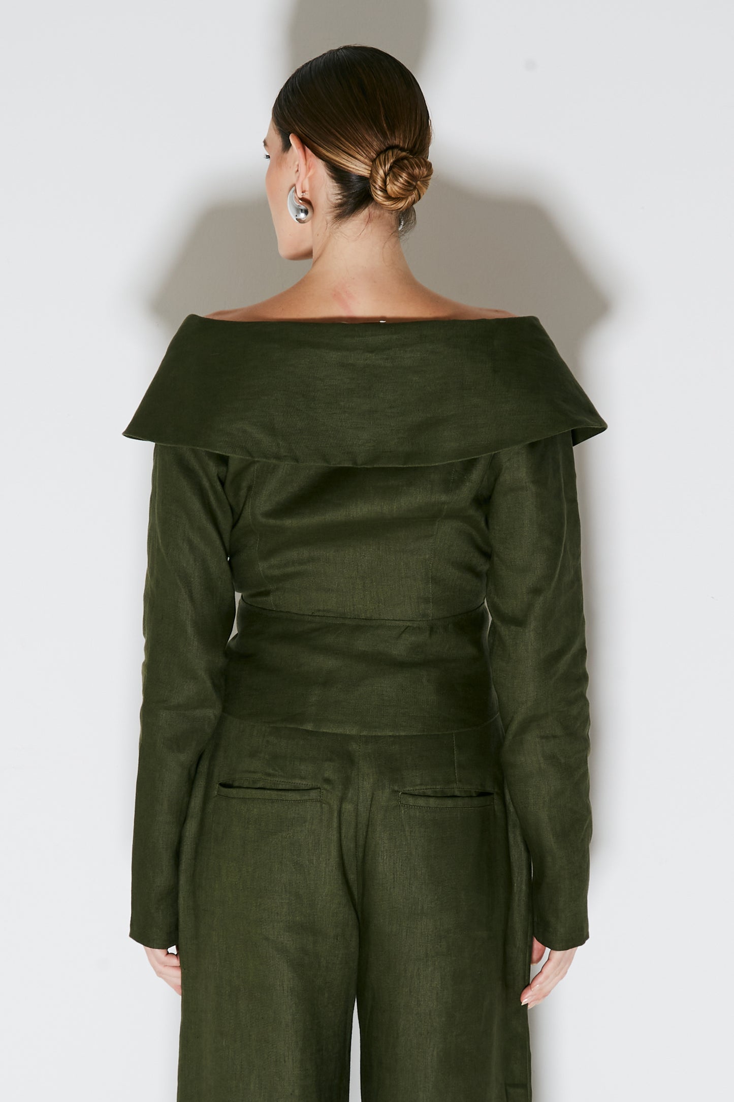 BLAZER LONGO MAXI GOLA OMBRO A OMBRO VERDE MILITAR