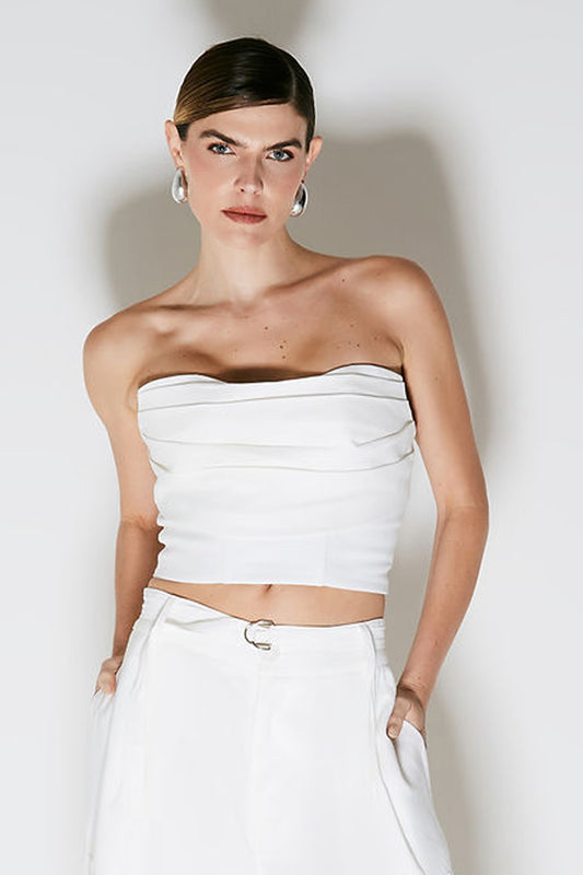 CROPPED TOMARA QUE CAIA ESTRUTURADO COM SOBREPOSICOES OFF WHITE