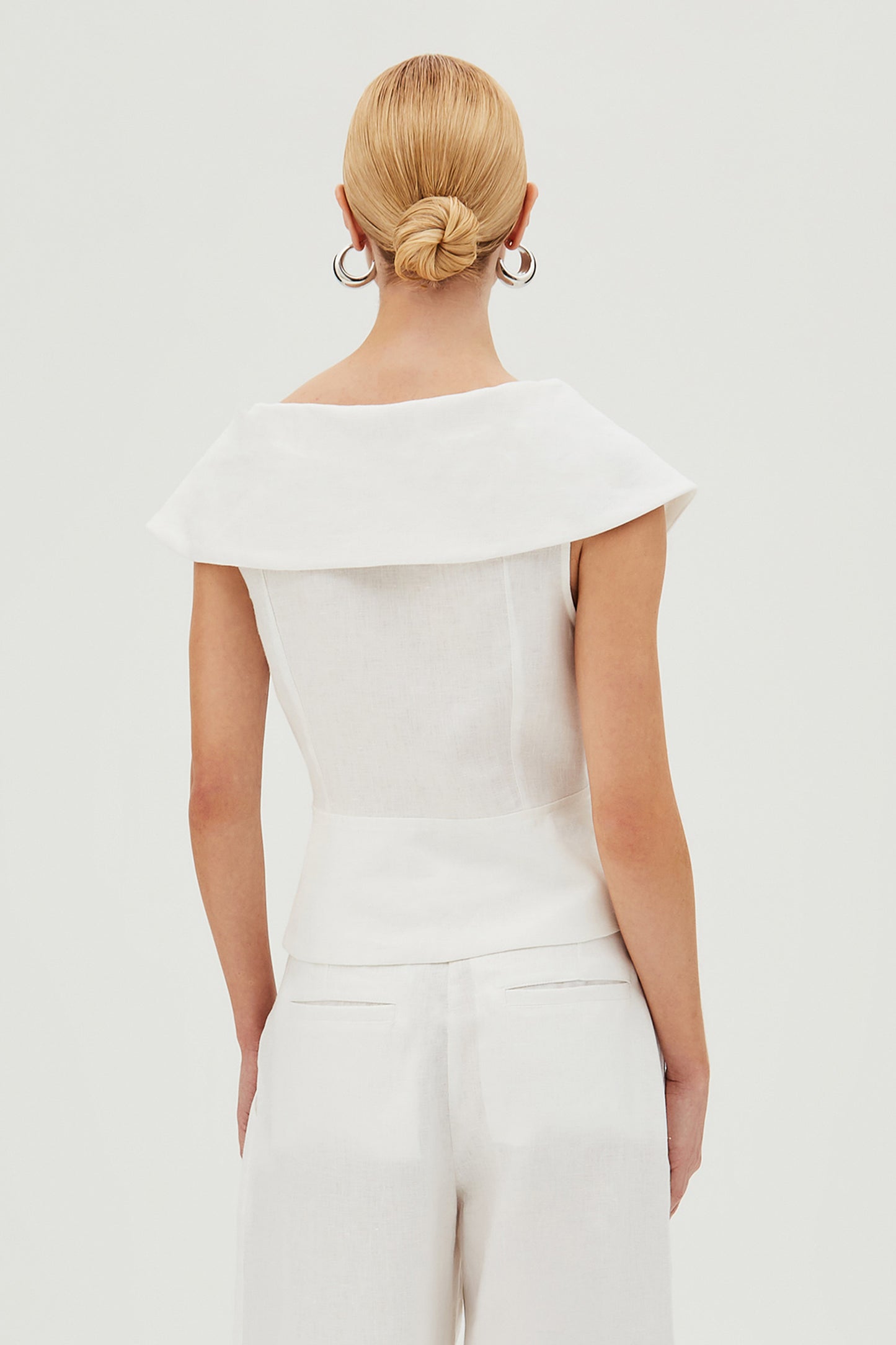 BLUSA MANGA CURTA COM MAXI GOLA BRANCO
